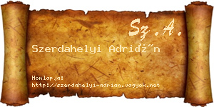 Szerdahelyi Adrián névjegykártya