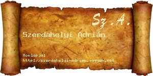 Szerdahelyi Adrián névjegykártya